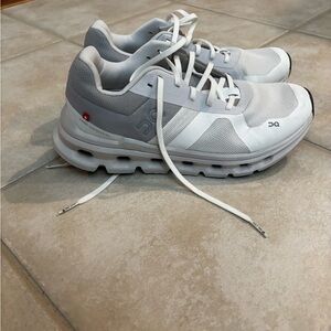 ON Running Cloud Sneakers in White and Gray